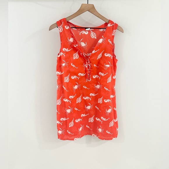 J. Crew Sea Creature Cotton Beach Pullover Orange Size Small - Picture 1 of 5
